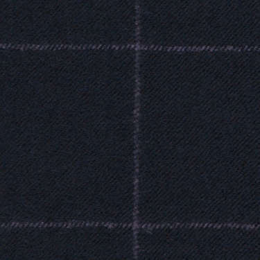 Tissu Holland and Sherry pour costume sur-mesure flanelle bleu marine à carreaux fenêtres craie violette