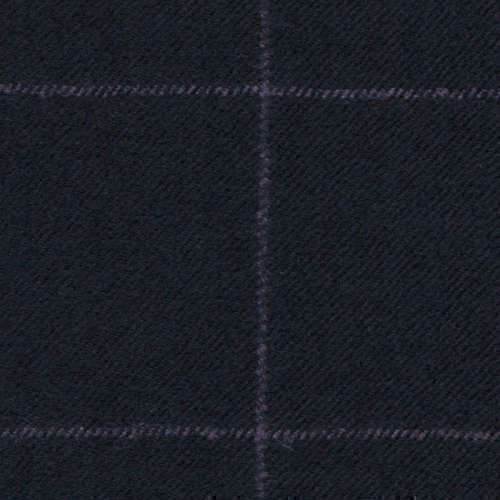 Tissu Holland and Sherry pour costume sur-mesure flanelle bleu marine à carreaux fenêtres craie violette