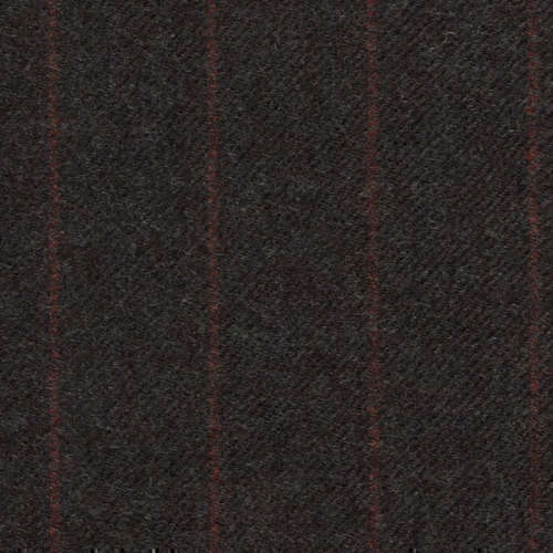 Tissu Holland and Sherry pour costume sur-mesure flanelle gris charbon à rayures craie rouge