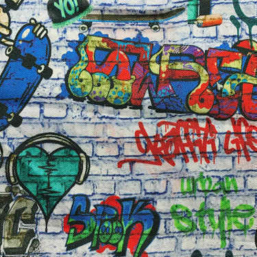 Tissu pour doublure veste sur-mesure motif graffiti