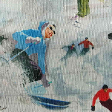 Tissu pour doublure veste sur-mesure motif ski vintage
