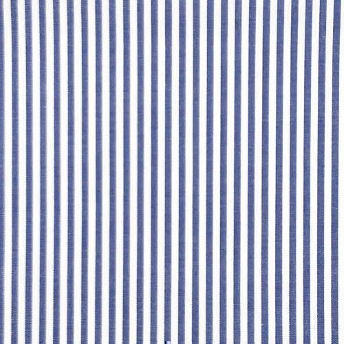 Tissu pour chemise sur-mesure popeline rayé blanc et bleu