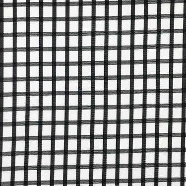 Tissu pour chemise sur-mesure twill blanc carreaux noir