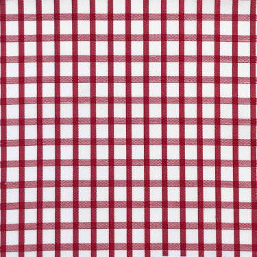 Tissu pour chemise sur-mesure twill blanc carreaux rouge
