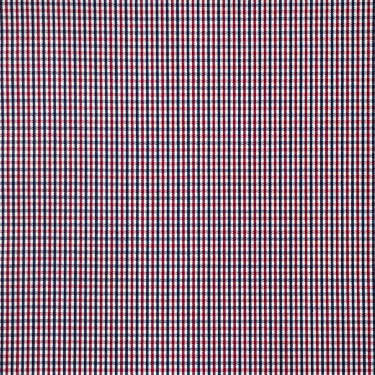 Tissu pour chemise sur-mesure popeline carreaux bleu marine et rouge