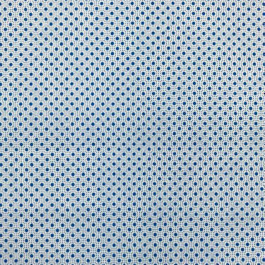 Tissu pour chemise sur-mesure popeline blanc motif bleu