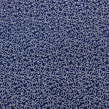 Tissu pour chemise sur-mesure popeline bleu marine motif gris